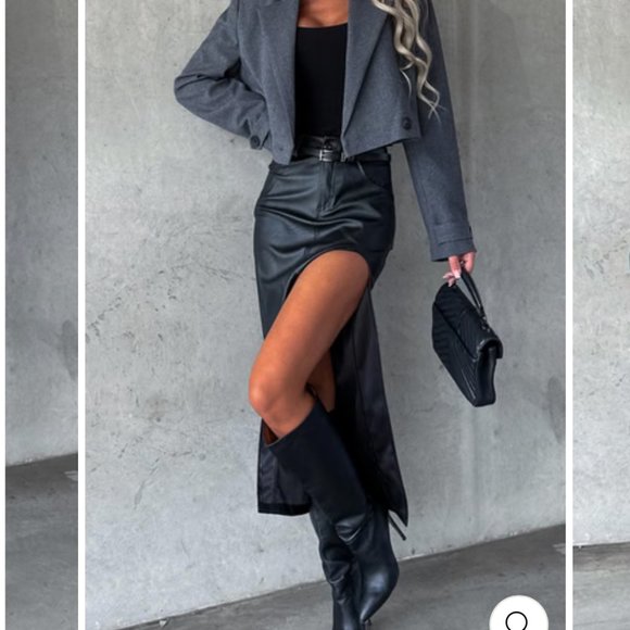 ❤️ Women’s  FAUX LEATHER MAXI SKIRT BLACK Women’s Leather Long Skirt Black ❤️ - Picture 4 of 7